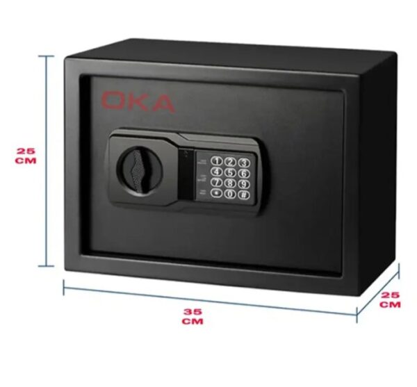 ⁦اوكا خزنة نقود ديجيتال الكترونية مقاومة للحريق والسرقة مع قفل مركب 25 * 35 * 25 سم / 10.3 كجم – موديل 44E20⁩ - الصورة ⁦5⁩
