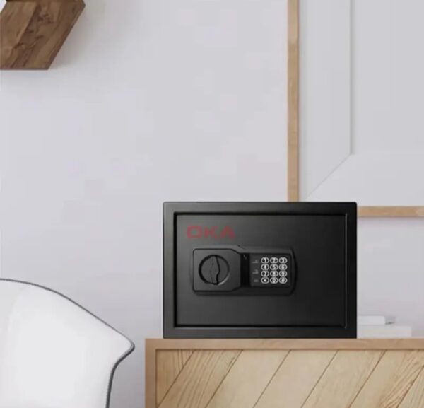 ⁦اوكا خزنة نقود ديجيتال الكترونية مقاومة للحريق والسرقة مع قفل مركب 25 * 35 * 25 سم / 10.3 كجم – موديل 44E20⁩ - الصورة ⁦6⁩