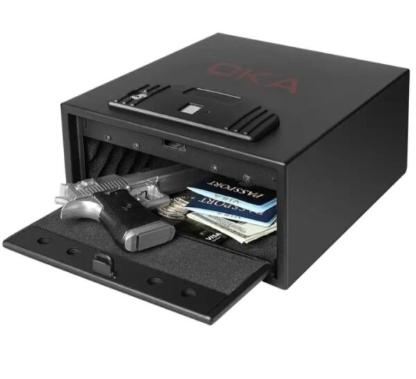 ⁦اوكا خزنة نقود ديجيتال الكترونية مقاومة للحريق والسرقة مع قفل مركب وبصمة اصبع ( Biometric Lock ) 13.5 * 30.4 * 25.4 سم/ 5.9 كجم – موديل 55B20⁩ - الصورة ⁦4⁩