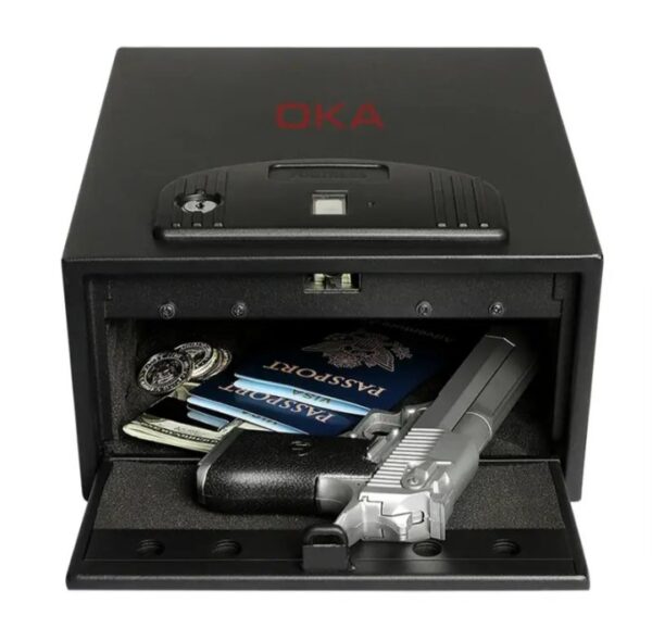 ⁦اوكا خزنة نقود ديجيتال الكترونية مقاومة للحريق والسرقة مع قفل مركب وبصمة اصبع ( Biometric Lock ) 13.5 * 30.4 * 25.4 سم/ 5.9 كجم – موديل 55B20⁩ - الصورة ⁦5⁩