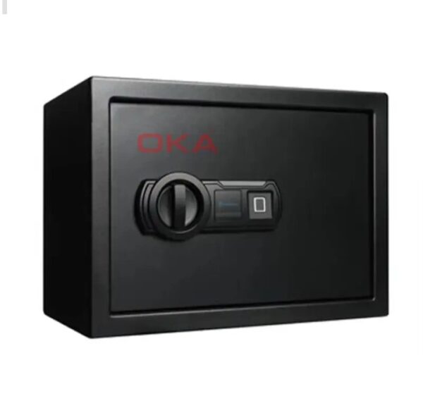 ⁦خزنة نقود ديجيتال إلكترونية من OKA مقاومة للحريق والسرقة بقفل كومبينيشن وبصمة (قفل بيومتري) – مقاس ‎25×35×25 سم‎ / وزن 10.3 كجم – موديل 44B20⁩ - الصورة ⁦5⁩