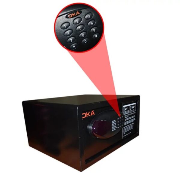 ⁦خزنة نقود ديجيتال إلكترونية من OKA مقاومة للحريق والسرقة بقفل كومبينيشن – وزن 11 كجم – موديل OKA-EM2042⁩ - الصورة ⁦7⁩