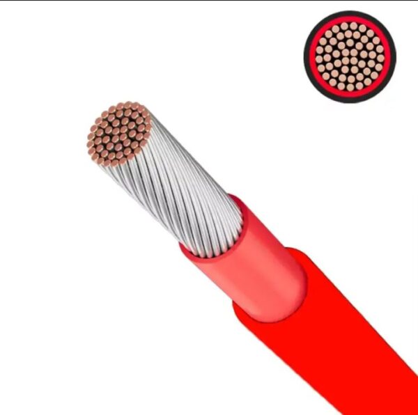 ⁦اوكا كابل DC طاقة شمسية الكهروضوئية أحادي 4 مللي عالي الجودة 100 متر / موديل SSF – لون احمر⁩ - الصورة ⁦3⁩