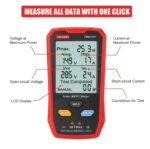 ⁦جهاز قياس الألواح الشمسية الكهروضوئية المتعدد 800 وات – جهاز قياس MPPT للطاقة الشمسية مع شاشة LCD كبيرة فائقة الوضوح أداة مساعدة لاستكشاف أخطاء جهد الدائرة المفتوحة MPPT الذكية وإصلاحها لاختبار الطاقة الشمسية الكهروضوئية / موديل FB673PV⁩ - الصورة ⁦8⁩