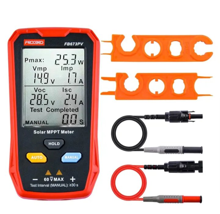2025/11/IMG_D9A2D9A0D9A2D9A5D9A1D9A1D9A3D9A0_D9A1D9A8D9A1D9A4D9A3D9A9.jpg جهاز قياس الألواح الشمسية الكهروضوئية المتعدد 800 وات – جهاز قياس MPPT للطاقة الشمسية مع شاشة LCD كبيرة فائقة الوضوح أداة مساعدة لاستكشاف أخطاء جهد الدائرة المفتوحة MPPT الذكية وإصلاحها لاختبار الطاقة الشمسية الكهروضوئية / موديل FB673PV - الصورة 1