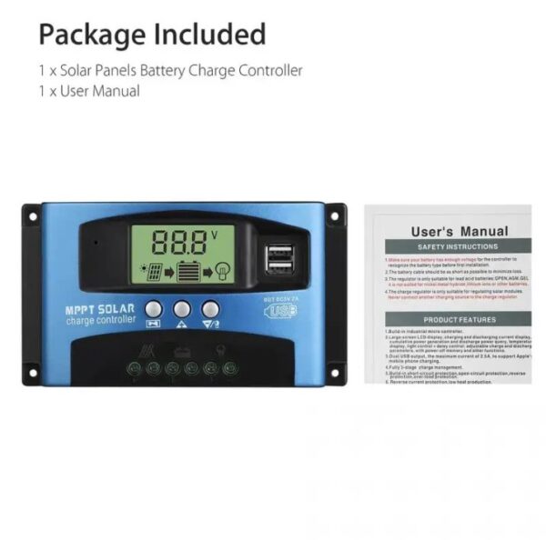 ⁦وحدة تحكم شحن الطاقة الشمسية (12 فولت/24 فولت) 30 أمبير، منظم جهد USB مزدوج⁩ - الصورة ⁦5⁩