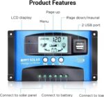 ⁦وحدة تحكم شحن الطاقة الشمسية (12 فولت/24 فولت) 30 أمبير، منظم جهد USB مزدوج⁩ - الصورة ⁦3⁩