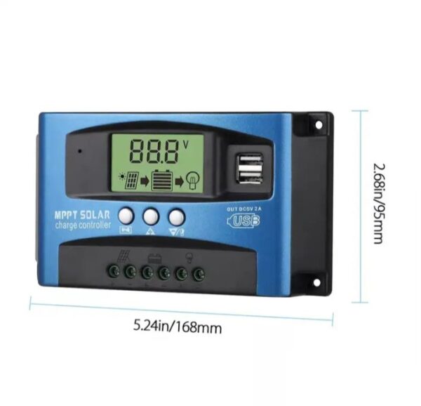 ⁦وحدة تحكم شحن الطاقة الشمسية (12 فولت/24 فولت) 30 أمبير، منظم جهد USB مزدوج⁩ - الصورة ⁦4⁩