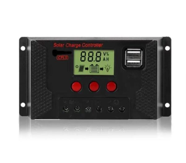 ⁦وحدة تحكم شحن الطاقة الشمسية 30 أمبير 12 فولت/24 فولت، منظم بطارية PWM، شاشة LCD قابلة للتعديل مع منفذ USB مزدوج⁩ - الصورة ⁦3⁩