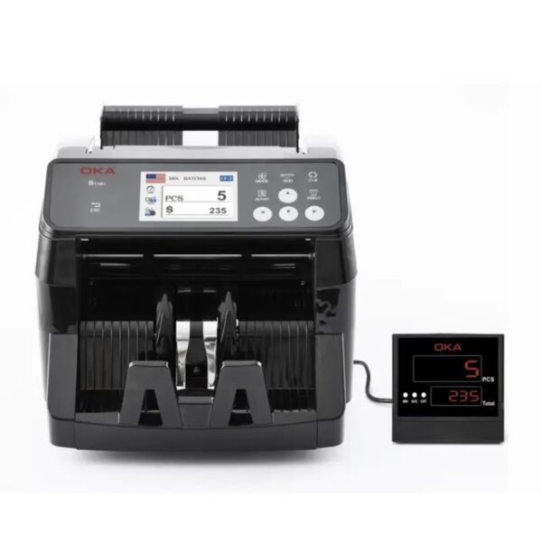 ⁦ماكينة عدّ وفرز العملات OKA
لعدّ وفرز العملات المختلفة وكشف التزوير
(الجنيه المصري – الدولار – اليورو – اليوان الصيني)
مع إمكانية إضافة أي عملة أخرى حسب احتياجك
موديل OKA-MIX 110⁩ - الصورة ⁦2⁩