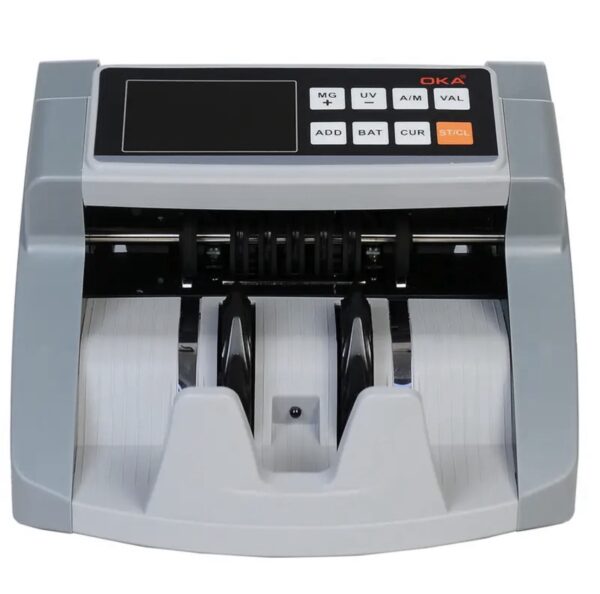 ⁦ماكينة عدّ وكشف تزوير النقود OKA
مزودة بشاشة خارجية رقمية
موديل 2100⁩ - الصورة ⁦2⁩