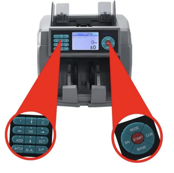 ⁦ماكينة عدّ وفرز العملات OKA
لعدّ وفرز العملات المختلفة وكشف التزوير
(الدولار – اليورو – اليوان الصيني – الليرة التركية)
ويمكن إضافة أي عملة أخرى حسب احتياجك
موديل OKA-MIX104⁩ - الصورة ⁦10⁩