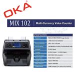 ⁦ماكينة عدّ وفرز العملات OKA
لعدّ وفرز العملات المختلفة وكشف التزوير
(الدولار – اليورو – اليوان الصيني – الليرة التركية)
موديل OKA-MIX102⁩ - الصورة ⁦11⁩