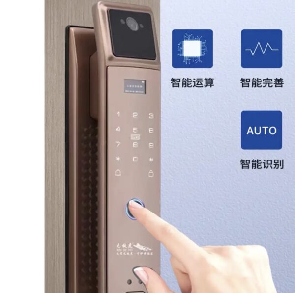 ⁦قفل الكالون الذكي مناسب لجميع أنواع الأبواب
يدعم بصمة الإصبع – كلمة المرور – المفتاح – فتح الوجه – وكارت الشفرة
ويمكن التحكم فيه بالكامل من خلال الموبايل
لون ذهبي⁩ - الصورة ⁦3⁩