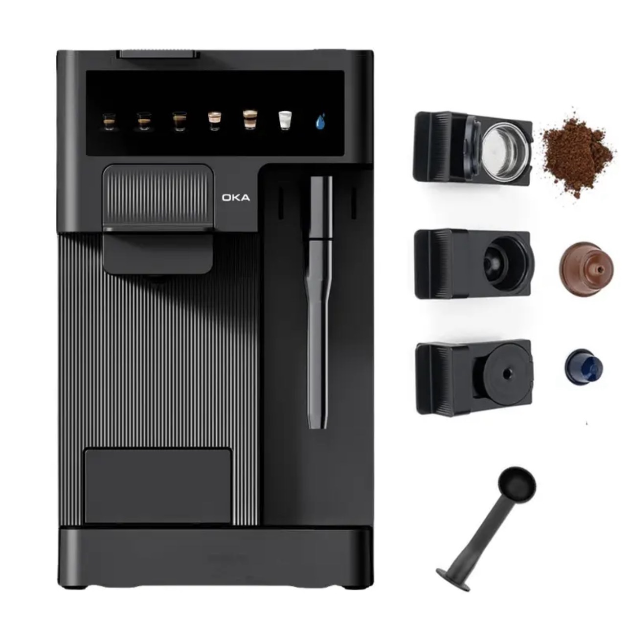 screenshot-184 ماكينة قهوة بالكبسولات والبن المطحون من OKA
لصناعة الإسبريسو والكابتشينو واللاتيه
موديل OKA C100 - الصورة 1
