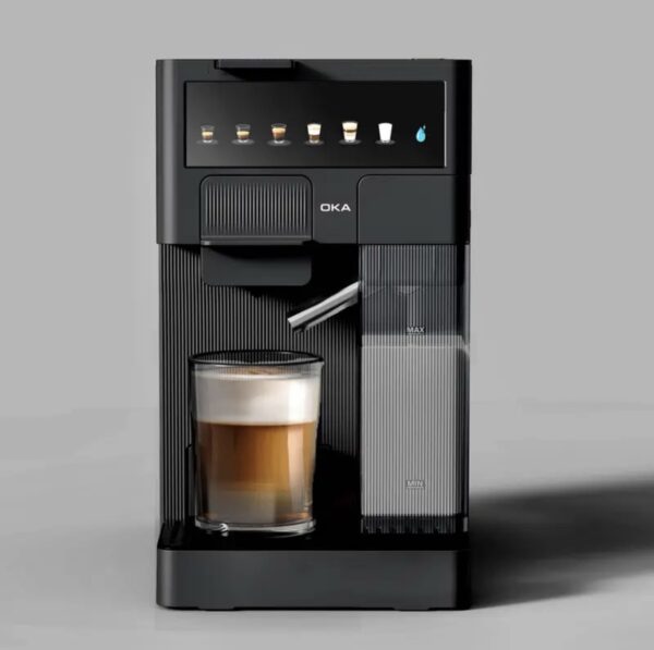 ⁦ماكينة قهوة بالكبسولات والبن المطحون من OKA
لصناعة الإسبريسو والكابتشينو واللاتيه
موديل OKA C100⁩ - الصورة ⁦7⁩