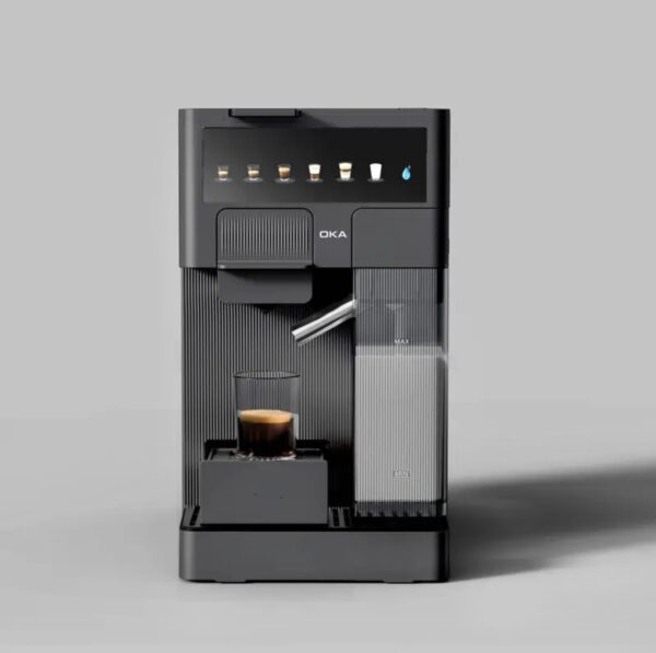 ⁦ماكينة قهوة بالكبسولات والبن المطحون من OKA
لصناعة الإسبريسو والكابتشينو واللاتيه
موديل OKA C100⁩ - الصورة ⁦17⁩