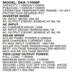 ⁦انفرتر OKA لتشغيل الأجهزة المنزلية وقت انقطاع الكهرباء أو مع أنظمة الطاقة الشمسية
قدرة 11000 فولت أمبير – 11000 وات
موديل Oka 11000P⁩ - الصورة ⁦2⁩