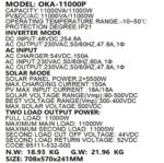 ⁦انفرتر OKA لتشغيل الأجهزة المنزلية وقت انقطاع الكهرباء أو مع أنظمة الطاقة الشمسية
قدرة 11000 فولت أمبير – 11000 وات
موديل Oka 11000P⁩ - الصورة ⁦3⁩