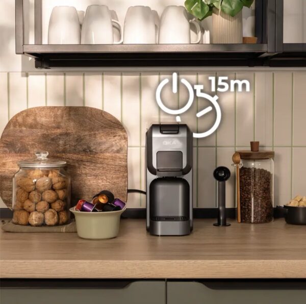 ⁦ماكينة قهوة بالكبسولات والبن المطحون من OKA
لصناعة الإسبريسو
موديل OKA C50⁩ - الصورة ⁦10⁩