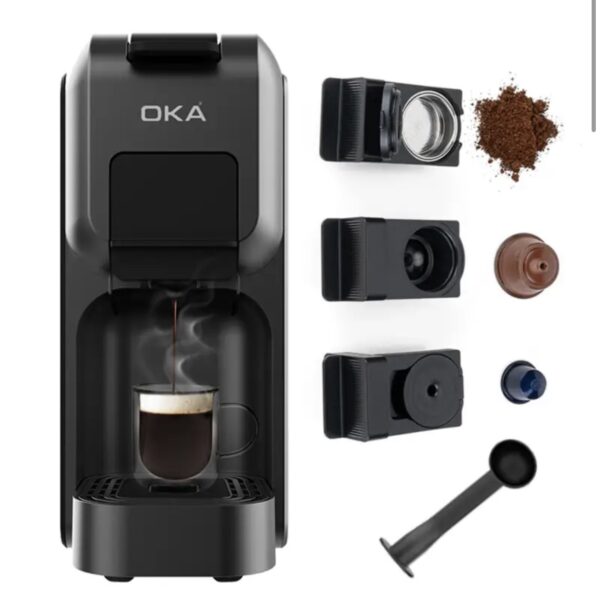 ⁦ماكينة قهوة بالكبسولات والبن المطحون من OKA
لصناعة الإسبريسو
موديل OKA C50⁩ - الصورة ⁦9⁩