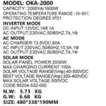 ⁦انفرتر OKA لتشغيل الأجهزة المنزلية وقت انقطاع الكهرباء أو مع أنظمة الطاقة الشمسية
قدرة 2000 فولت أمبير – 1600 وات
موديل Oka 2000⁩ - الصورة ⁦5⁩