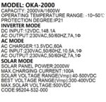 ⁦انفرتر OKA لتشغيل الأجهزة المنزلية وقت انقطاع الكهرباء أو مع أنظمة الطاقة الشمسية
قدرة 2000 فولت أمبير – 1600 وات
موديل Oka 2000⁩ - الصورة ⁦6⁩
