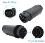 ⁦اوكا محول شحن سيارات كهربائية من بروتوكول Type 1 الامريكي و الياباني إلى Type 2 الاوروبي / موديل ( T1-T2 )⁩ - الصورة ⁦3⁩