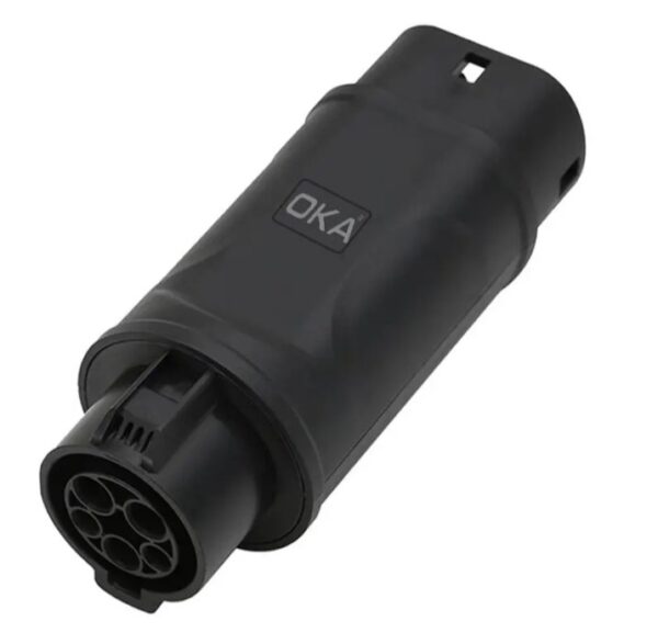 ⁦اوكا محول شحن سيارات كهربائية من بروتوكول Type 1 الامريكي و الياباني إلى Type 2 الاوروبي / موديل ( T1-T2 )⁩ - الصورة ⁦2⁩