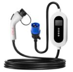 اوكا شاحن سيارة كهربائية متوافق مع جميع السيارات الكهربائية 7 كيلو واط – 32 امبير – 250 فولت يأتي من النوع ( Type1 portable EV charger ) / موديل YYU40