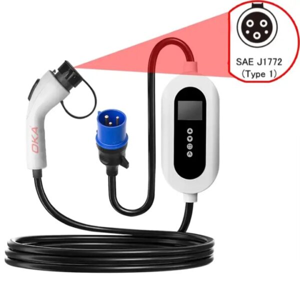 ⁦اوكا شاحن سيارة كهربائية متوافق مع جميع السيارات الكهربائية 7 كيلو واط – 32 امبير – 250 فولت يأتي من النوع ( Type1 portable EV charger ) / موديل YYU40⁩ - الصورة ⁦2⁩