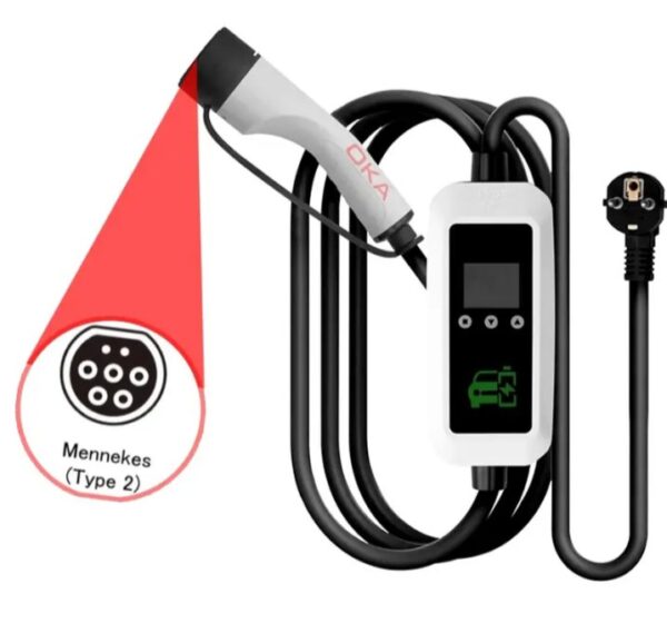 ⁦اوكا شاحن سيارة كهربائية متوافق مع جميع السيارات الكهربائية 3.5 كيلو واط – 16 امبير – 250 فولت يأتي من النوع ( Type 2 portable EV charger ) / موديل YYU10⁩ - الصورة ⁦3⁩