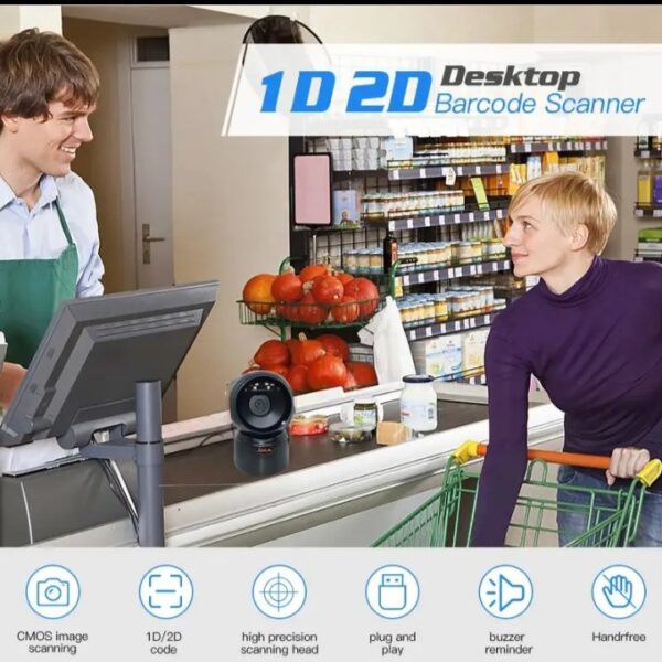 ⁦2D اوكا سكانر باركود مكتبي عالي الجودة لقراءة جميع انواع الباركود & QR / موديل ZM5000⁩ - الصورة ⁦5⁩