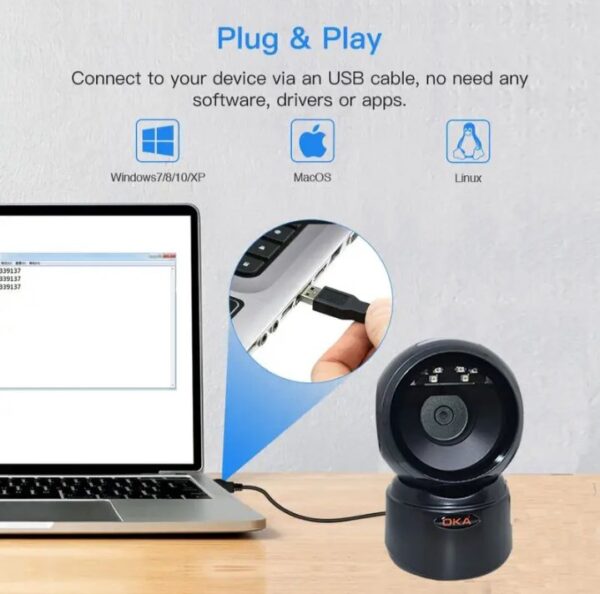 ⁦2D اوكا سكانر باركود مكتبي عالي الجودة لقراءة جميع انواع الباركود & QR / موديل ZM5000⁩ - الصورة ⁦4⁩