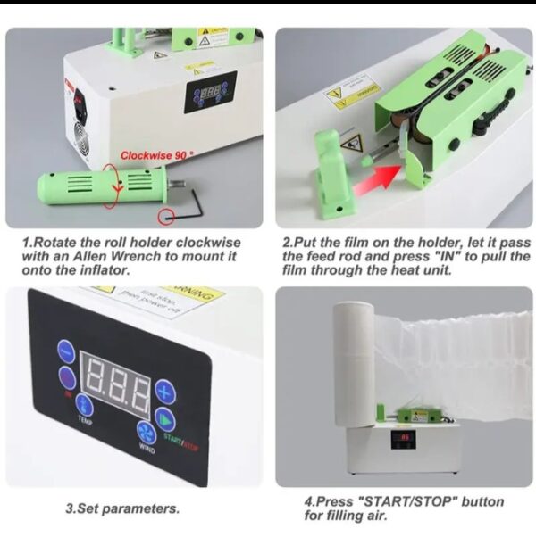 ⁦الة تصنيع البابلز والاكياس الفقاعية الهوائية عالية السرعة والجودة مع رول اكياس هدية مع المنتج / موديل T8⁩ - الصورة ⁦9⁩