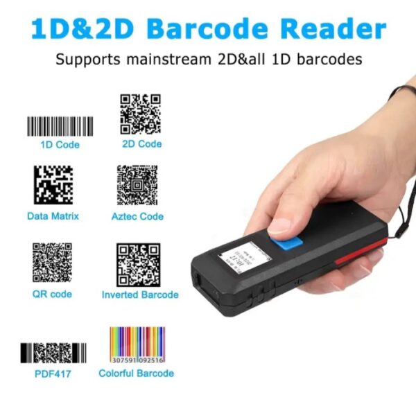 ⁦اوكا سكانر ليزر باركود – QR Code وايرلس عالي الجودة به شاشة لاظهار قراءة الباركود ويعمل بالبلوتوث – 2D / موديل M9D⁩ - الصورة ⁦3⁩