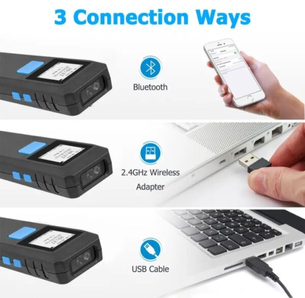 ⁦اوكا سكانر ليزر باركود – QR Code وايرلس عالي الجودة به شاشة لاظهار قراءة الباركود ويعمل بالبلوتوث – 2D / موديل M9D⁩ - الصورة ⁦8⁩