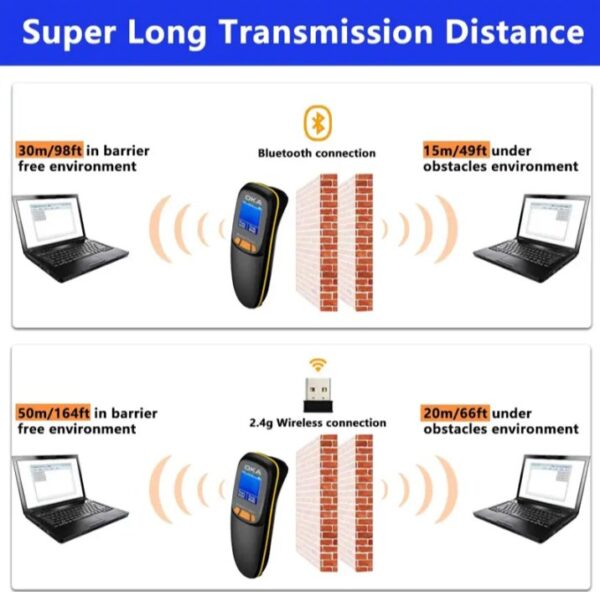 ⁦اوكا سكانر ليزر باركود – QR Code وايرلس عالي الجودة به شاشة لاظهار قراءة الباركود ويعمل بالبلوتوث – 2D / موديل OKA HC-300RS⁩ - الصورة ⁦7⁩