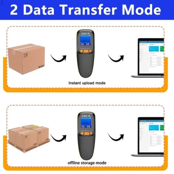 ⁦اوكا سكانر ليزر باركود – QR Code وايرلس عالي الجودة به شاشة لاظهار قراءة الباركود ويعمل بالبلوتوث – 2D / موديل OKA HC-300RS⁩ - الصورة ⁦4⁩