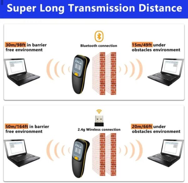 ⁦اوكا سكانر ليزر باركود – QR Code وايرلس عالي الجودة يعمل بالبلوتوث – 2D / موديل OKA HC-300R⁩ - الصورة ⁦8⁩
