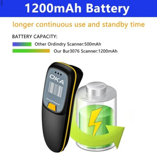 ⁦اوكا سكانر ليزر باركود – QR Code وايرلس عالي الجودة يعمل بالبلوتوث – 2D / موديل OKA HC-300R⁩ - الصورة ⁦6⁩