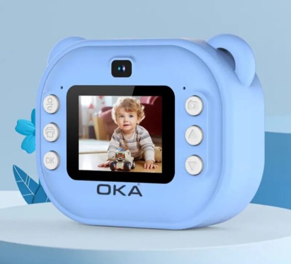 ⁦اوكا كاميرا طباعة صور فورية مع طابعة حرارية للاطفال- موديل JK10 / لون ازرق⁩ - الصورة ⁦2⁩