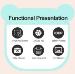 ⁦اوكا كاميرا طباعة صور فورية مع طابعة حرارية للاطفال- موديل JK10 / لون وردي⁩ - الصورة ⁦5⁩