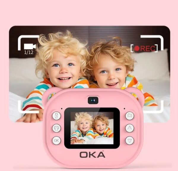 ⁦اوكا كاميرا طباعة صور فورية مع طابعة حرارية للاطفال- موديل JK10 / لون وردي⁩ - الصورة ⁦7⁩