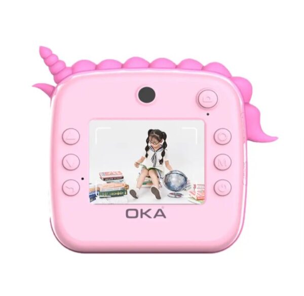 ⁦اوكا كاميرا طباعة صور فورية مع طابعة حرارية للاطفال- موديل JK20 / لون وردي⁩ - الصورة ⁦2⁩