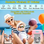 ⁦طابعة حرارية محمولة وايرلس للاطفال لطابعة الرسومات والصور – طابعة ملصقات حرارية صغيرة – تعمل من خلال الابلكيشن / موديل BVV10 – لون وردي⁩ - الصورة ⁦7⁩