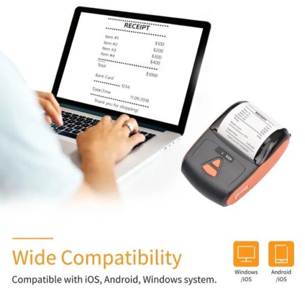 ⁦طابعة حرارية وايرلس يدوية تعمل من خلال الابلكيشن او البلوتوث او الكمبيوتر او لاب توب / موديل PT-220⁩ - الصورة ⁦4⁩