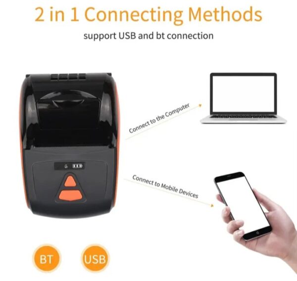 ⁦طابعة حرارية وايرلس يدوية تعمل من خلال الابلكيشن او البلوتوث او الكمبيوتر او لاب توب / موديل PT-220⁩ - الصورة ⁦7⁩