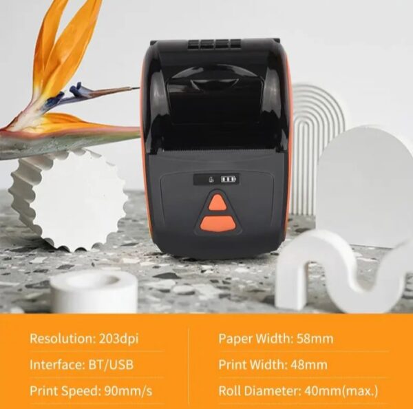 ⁦طابعة حرارية وايرلس يدوية تعمل من خلال الابلكيشن او البلوتوث او الكمبيوتر او لاب توب / موديل PT-220⁩ - الصورة ⁦10⁩