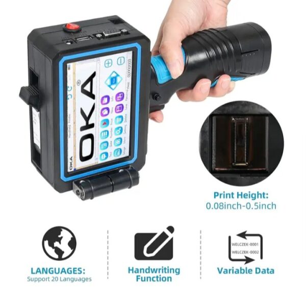 ⁦طابعة لاسلكية محمولة من OKA للطباعة علي الكراتين والخشب والحديد والالومنيوم بالحبر / موديل TTR100⁩ - الصورة ⁦3⁩